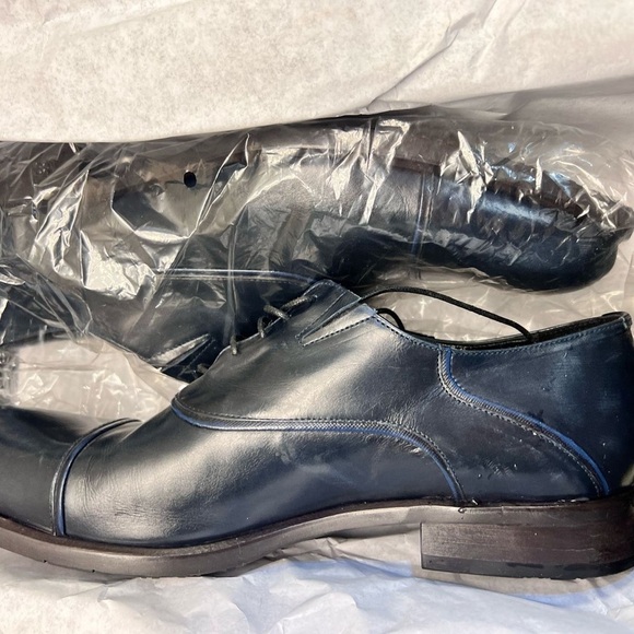 MADE IN ITALY LEATHER Baldinini Black Chukka Boots Polished Leather Lace-Up - Picture 6 of 14